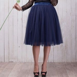 Navy tulle skirt